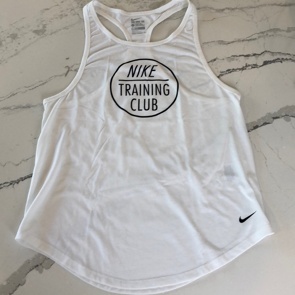 Nike White Dri-Fit Training Club Tank
